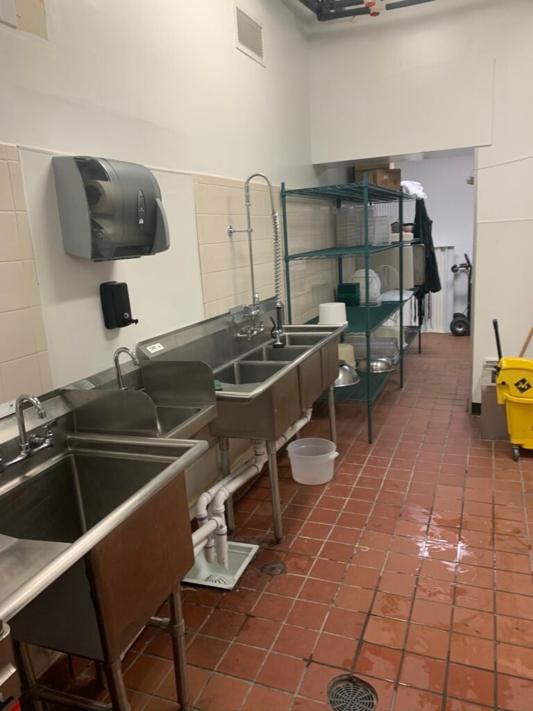 Commercial grade industrial kitchen sinks and plumbing