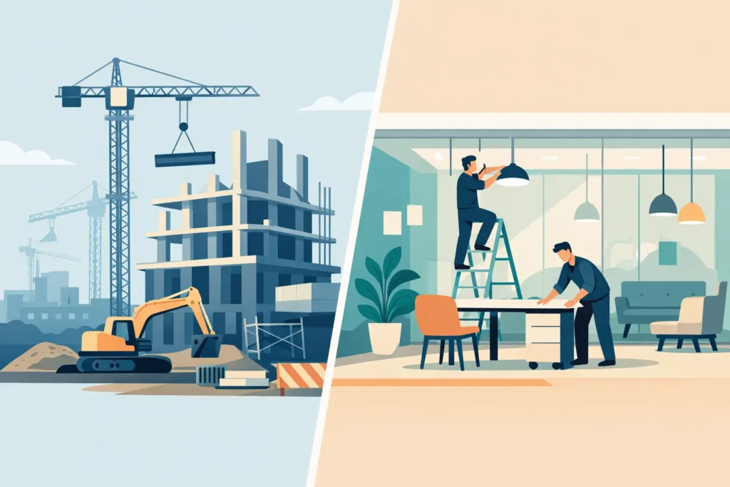 Ground Up Versus Tenant Fitout Explained