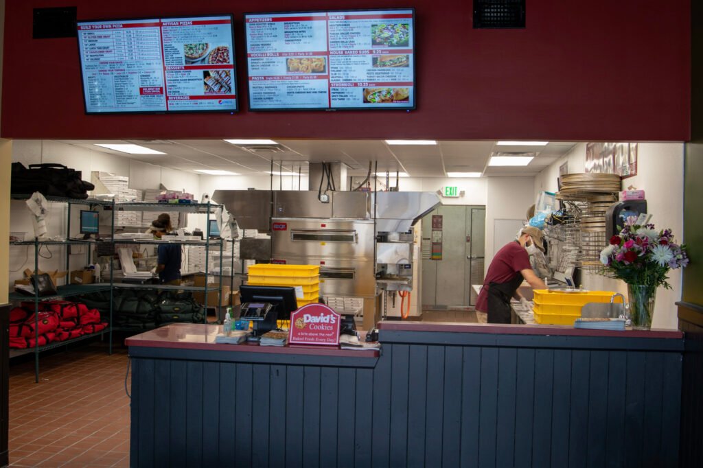 PIzza restaurant and take-out open kitchen counter finished product
